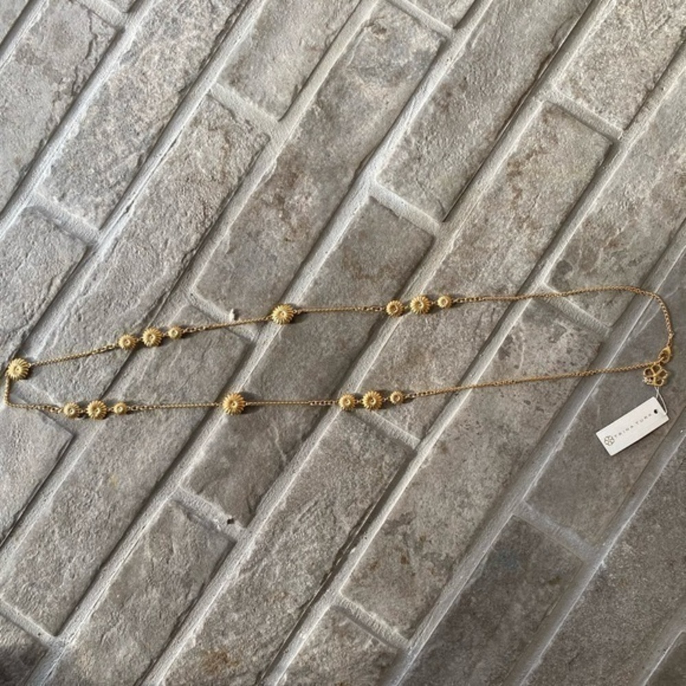 Trina Turk Long Chain Floral Necklace NWT